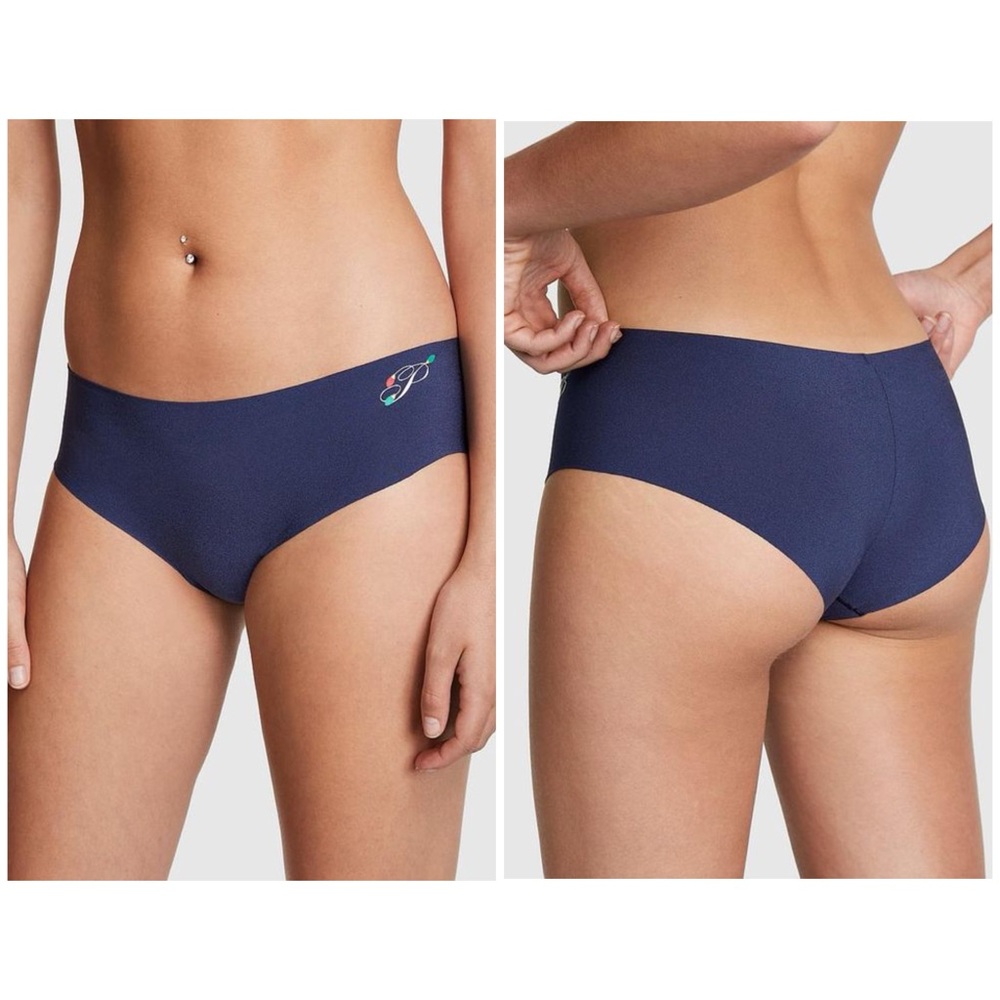 VS PINK No-Show Hipster Panty Blue NWT S